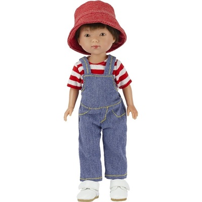 Vestida de Azul Realistická chlapeček Albert v riflích s laclem a pruhovaném tričku Albert 28 cm