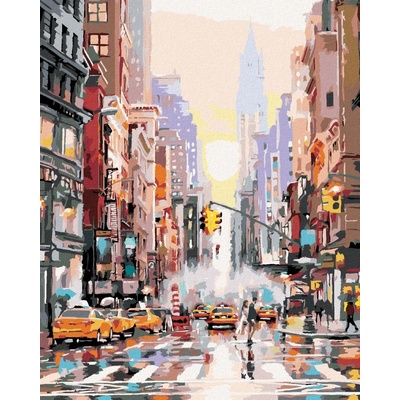 zuty Malování podle čísel Ulice v New Yorku a žluté taxíky Richard Macneil 80 x 100 cm vypnuté plátno
