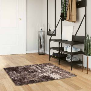 vidaXL Каса за килим MARSA Черно 100 x 100 cm Полиестер и PVC (42023380)