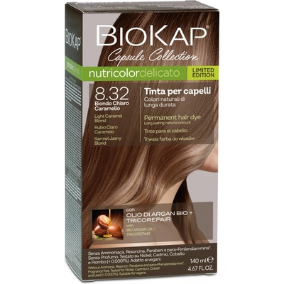Biokap nutricolor delicato Barva na vlasy 8.32 Karamelová světlá blond 140 ml