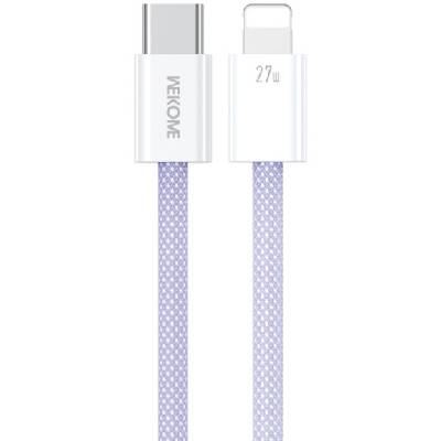 WDC-21 плетен кабел за зареждане и данни - USB-C към Lightning - 1 m - лилав (87249)