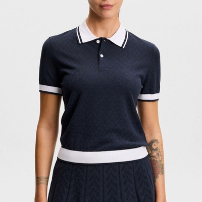 J.Lindeberg Dámska polokošeľa Ladies Polly Pointelle Polo J.Lindeberg Navy