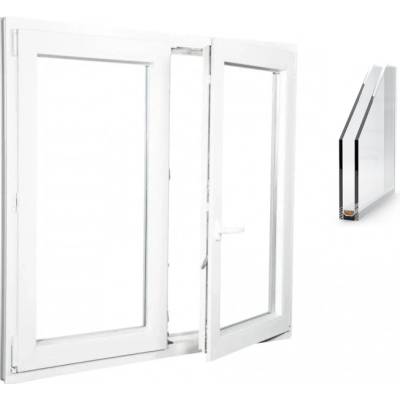 Aluplast Dvoukřídlé okno bez sloupku, 1100-1190 x 1000-1090 mm bílá pravé Dvojsklo Ug=1,1