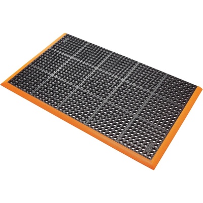 Notrax 549 Safety Stance Vysokokvalitná protiúnavová nitrilová rohož s bezpečnostnými oranžovými okrajmi 97 cm x 315 cm