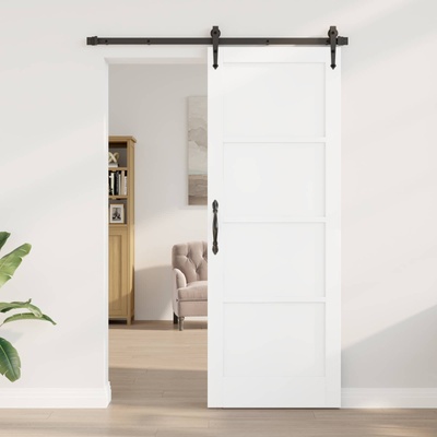 vidaXL Вътрешна врата 78 x 211 см Шперплат Бяло (42052392)
