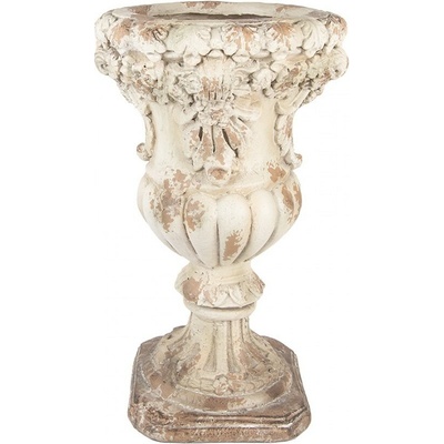 Clayre & Eef Béžový antik květináč v barokním stylu Baroque - 35x56 cm