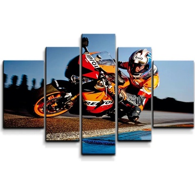 Sablio Obraz - 5-dílný Motorkář 2 - 100x60 cm Varianta: Sablio Obraz - 5-dílný Motorkář 2 - 125x90 cm