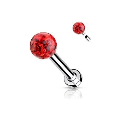 Šperky4U piercing do brady cartilage s kamínky LB1089-1208-C