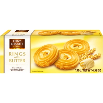 Feiny Biscuits máslové stříkané kroužky 130 g