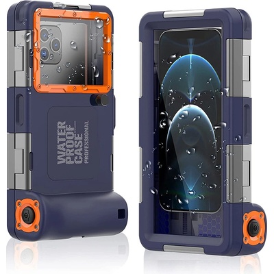 Pouzdro AppleMix vodotěsné SHELLBOX Apple iPhone - univerzální - modré / oranžové – Sleviste.cz