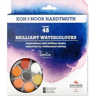 Koh-i-noor brilantní vodové barvy kulaté 48 barev