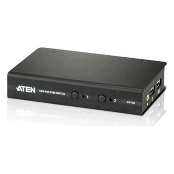 Aten CS-72D-AT 2-Port USB DVI KVM Switch 1x 1.2m 44-pin KVM Cable Set Non-powered