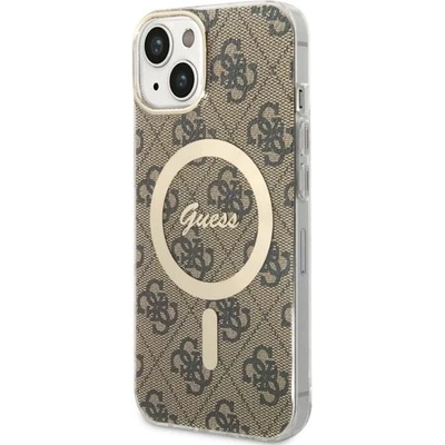 GUESS iPhone 14 6, 1" кафяв твърд калъф 4G MagSafe (GUHMP14SH4STW)