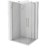 Mexen Velar L Duo плъзгаща се душ кабина 90 x 80 см, прозрачна, четкана никел - 871-090-080-02-03-97 (871-090-080-02-03-97)