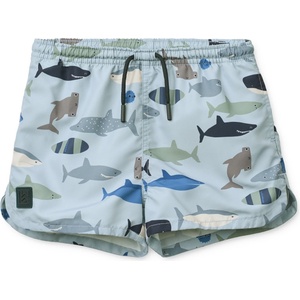 LIEWOOD Детски бордшорт LIEWOOD Kid's Aiden Printed Board Shorts Boardshorts - Shark / Dove Blue - размер 128 (EU) (750-2479-0215)