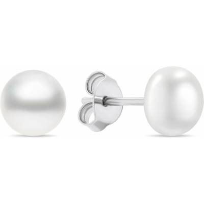 Brilio Silver Krásne strieborné náušnice s pravými perlami EA585/6/7/8W 0,6 cm