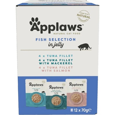 Applaws Fish Selection Консерва за котки, рибен избор в желе 12 x 70 г