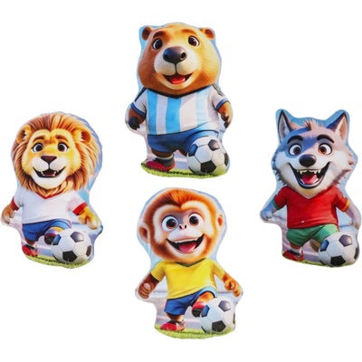 Mikro trading Plyšový polštář Zvířátko fotbalista - 16,5cm