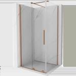 Mexen Velar плъзгаща се душ кабина 110 x 120 см, прозрачна, четкана мед (871-110-120-01-65)