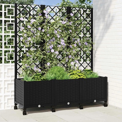 vidaXL Truhlík S Treláží A Koly Černá 120 X 40 X 146 Cm Pp - 11461.3423057