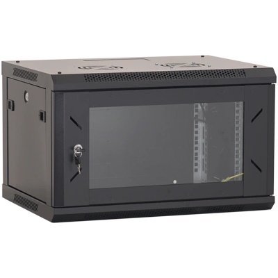 AsyTech Стенен шкаф 4U 19'' 600x450, товароносимост 80 Kg, черен - ASYTECH Networking ASY-4U-6045W (ASY-4U-6045W)