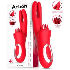 Action Bilma Brushing Rabbit Vibe with Alternating Motion Fingers Red
