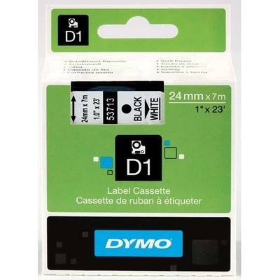 Páska Dymo D1 24 mm x 7m, černý tisk/bílý podklad, 53713, S0720930