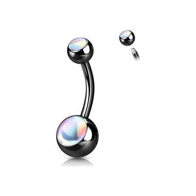 Šperky4U Černý piercing do pupíku banánek BS0005-K