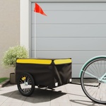 vidaXL Ремарке за велосипед, черно и жълто, 45 кг, желязо (94085)