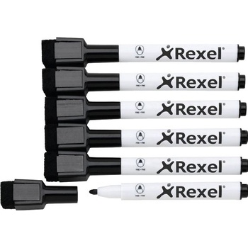 МАРКЕР ЗА БЯЛА ДЪСКА С ГЪБА rexel ОП. 6 ЧРН
