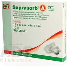 Suprasorb A+AG krytie na rany kalciumalginátové kompresy antimikrobiálne 10x10 cm 1 ks
