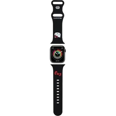Hello Kitty Каишка Hello Kitty Silicone Kitty Head за Apple Watch 38/40/41mm, черна (Hel000052-0)