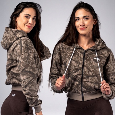 Nebbia Relaxed Zip Hoodie Power 895 Light Brown Camo
