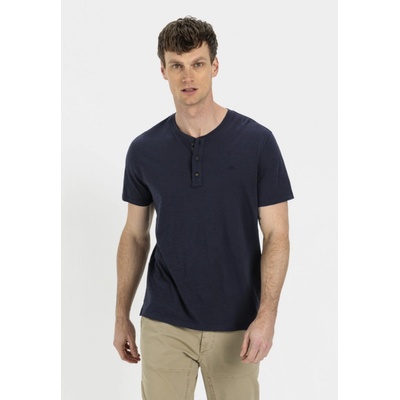 Camel Active tričko NOS HENLEY 1/2 NIGHT BLUE CHECK