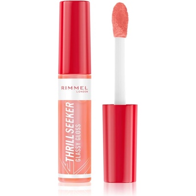 Rimmel Thrill Seeker Glassy Gloss блясък за устни за по-голям обем цвят 250 Peachy Vibes 10ml