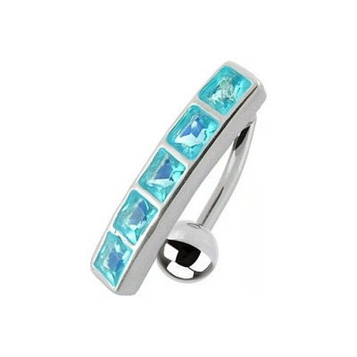 Šperky4U stříbrný piercing do pupíku se štítem obrácený BP01162-Q