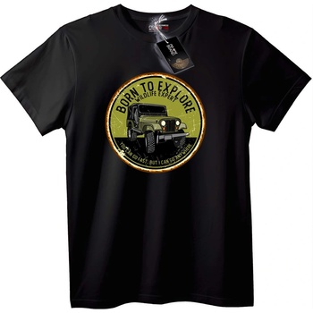NOONEBRAND Тениска Роден да Изследва Jeep - 7XL, Black