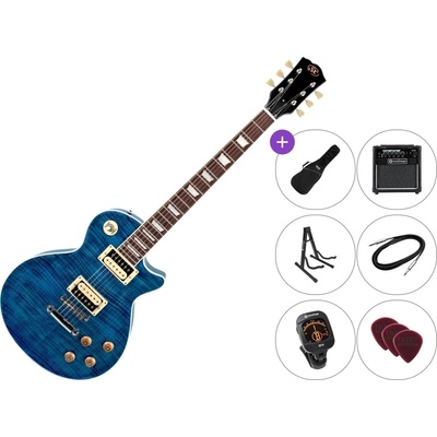 SX EC3H Premium SET Translucent Blue Електрическа китара