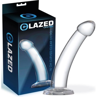GLAZED Curved Dildo Crystal 14 cm