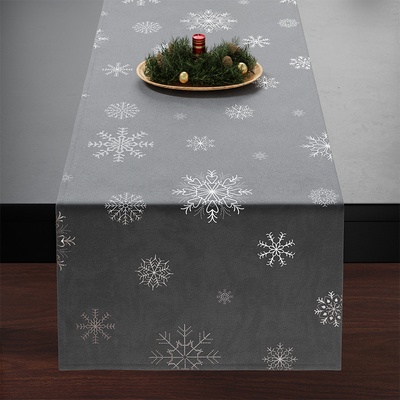 Mybesthome Ubrus běhoun Snowflake tmavě šedá 40x140cm