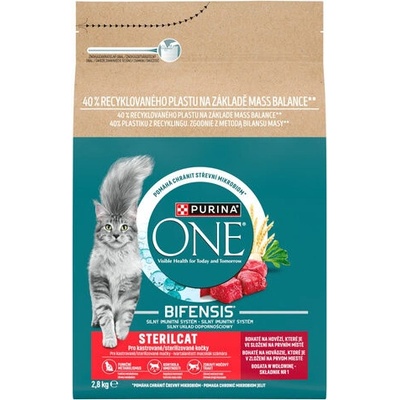 Purina ONE Sterilcat s hovězím a pšenicí 2,8 kg