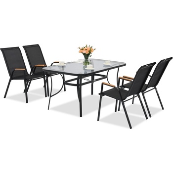 Garden Point Метална градинска мебел Modena/Bitonto Wood за 4 души Garden Point black (GAP1075-4)