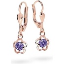 Danfil dievčenské náušnice kvetiny C1945 zo ružového zlata amethyst klapka