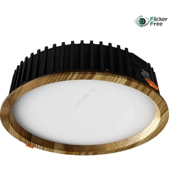 APLED - LED Лампа RONDO WOODLINE LED/18W/230V 4000K Ø 26 см пепел масивнo дървo (AP0193)