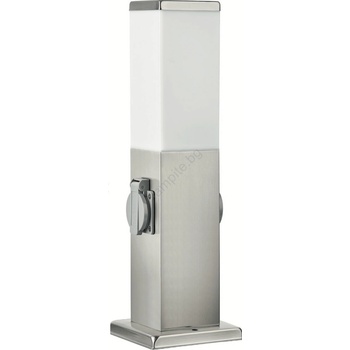 Brilagi - Външна лампа NOVA с 2 SCHUKO контакта, 1xE27/15W/230V, 40 см, IP44, хром (BG3953)