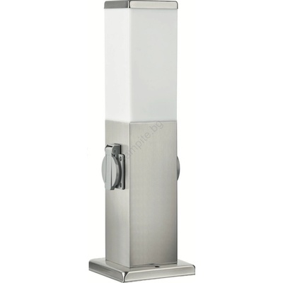 Brilagi - Външна лампа NOVA с 2 SCHUKO контакта, 1xE27/15W/230V, 40 см, IP44, хром (BG3953)