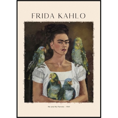 Jen tak z lásky Frida Kahlo - Já a moji papoušci Rozměr plakátu: 40 x 50 cm