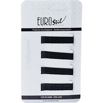 Vlnitá sponka Eurostil Professional - 5 cm, černá - 24 ks (01609/50) – Zboží Mobilmania