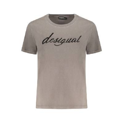 Дамска тениска с къс ръкав desigual, Размер l, Цвят Сив (26swtk08_gr2058)