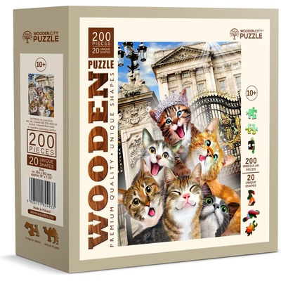 Wooden City - Puzzle Kittens in London wooden - 200 piese